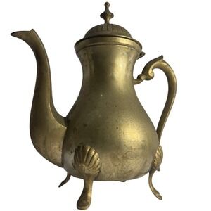 Vintage Brass Teapot Made in India Cottagecore English Country Kitchen Decor